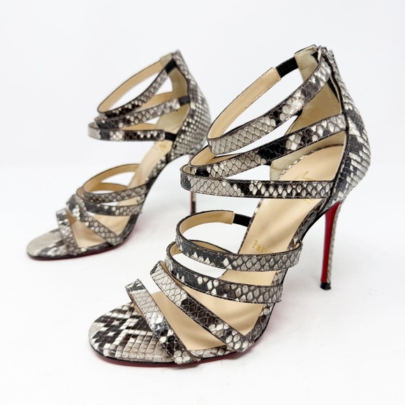Christian Louboutin Shoes - Christian Louboutin Mariniere Python Strappy Sandals Heels Womens EU 36